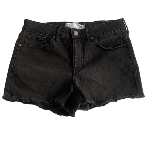 RSQ Pants - RSQ Black Mid-Rise Cutoff Fray Denim Jean Shorts